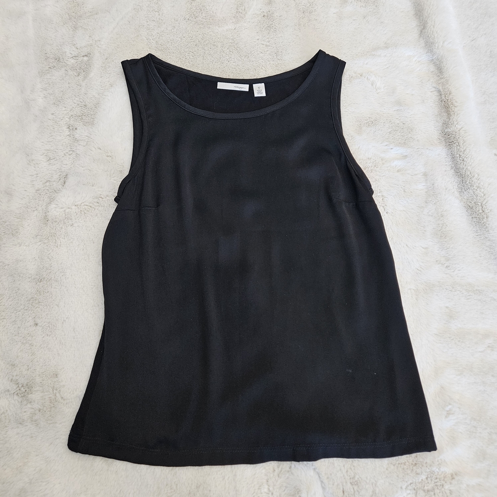 Halogen Black Sleeveless Scoop Neck Tank Top Simple Black Tank